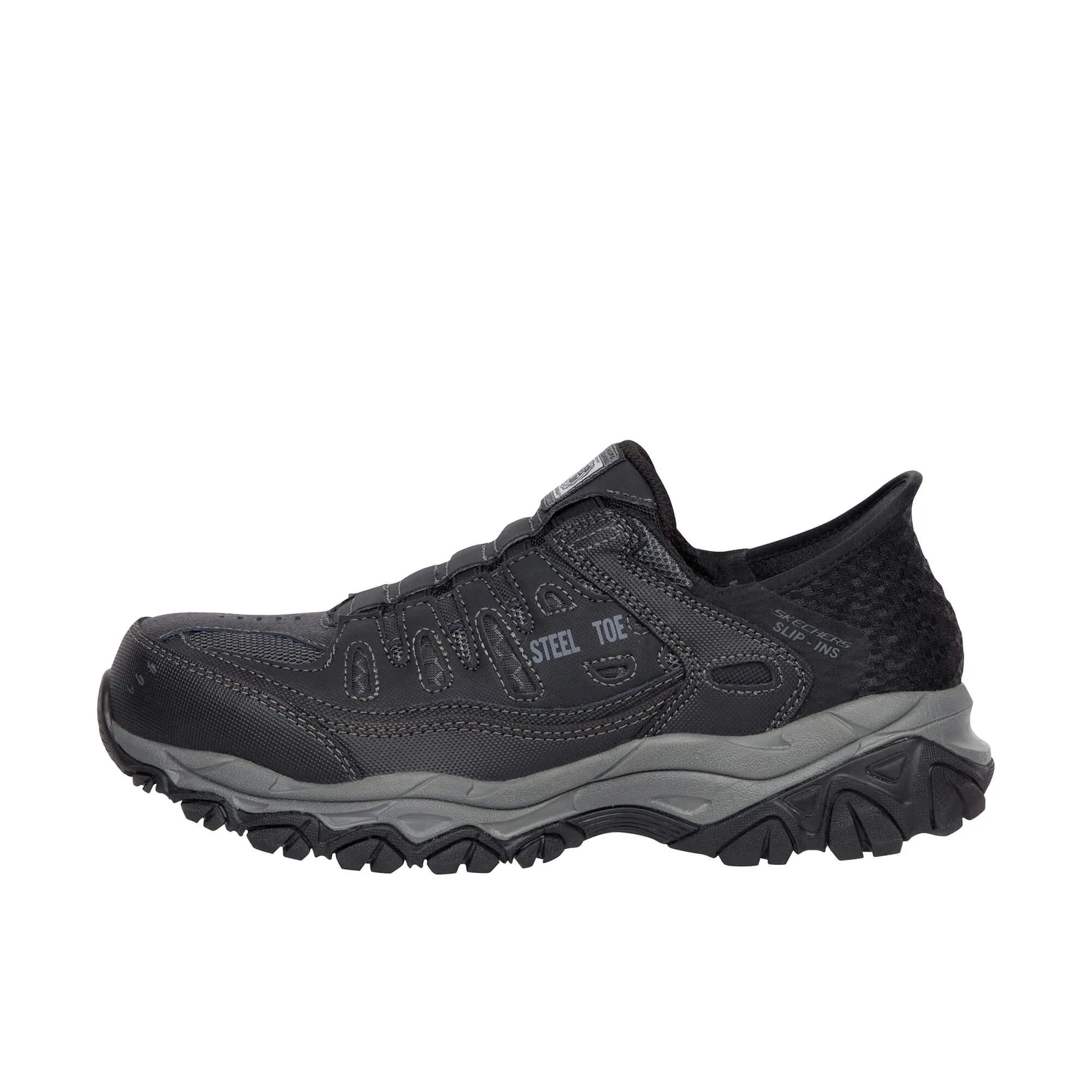 Chaussures à enfiler Cankton pour hommes avec embout d'acier Noir
