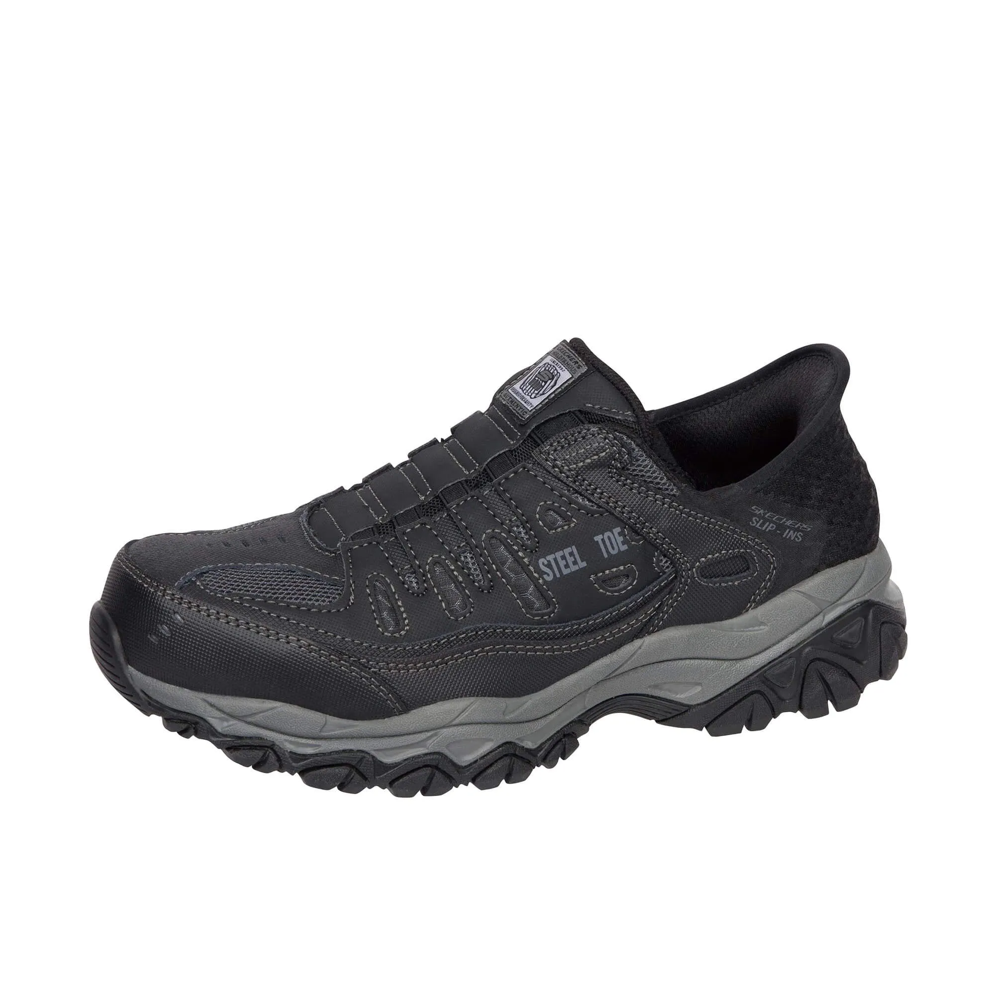 Chaussures à enfiler Cankton pour hommes avec embout d'acier Noir