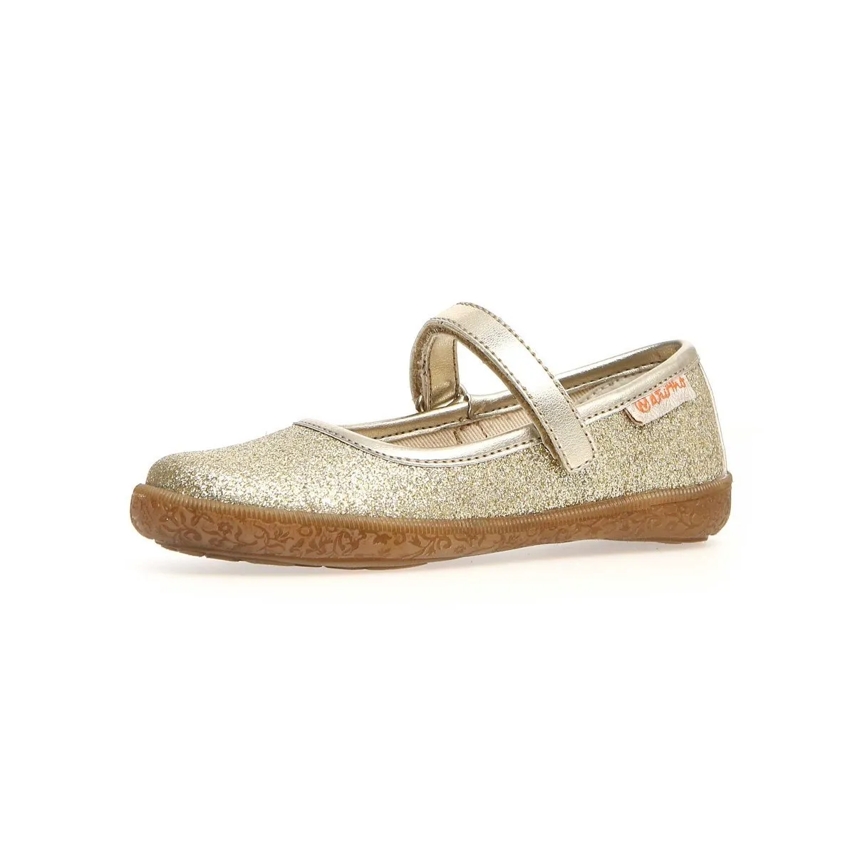 Naturino Pavia 86 Escarpins Mary Jane Pailletés Or pour Fille (Tailles 30-34)