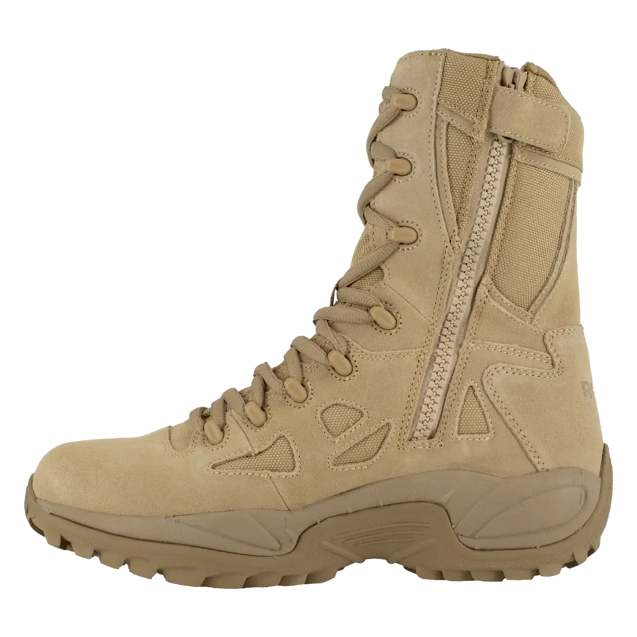 Botte militaire Rapid Response Rb 8 pouces à bout souple et fermeture éclair latérale, couleur sable désert