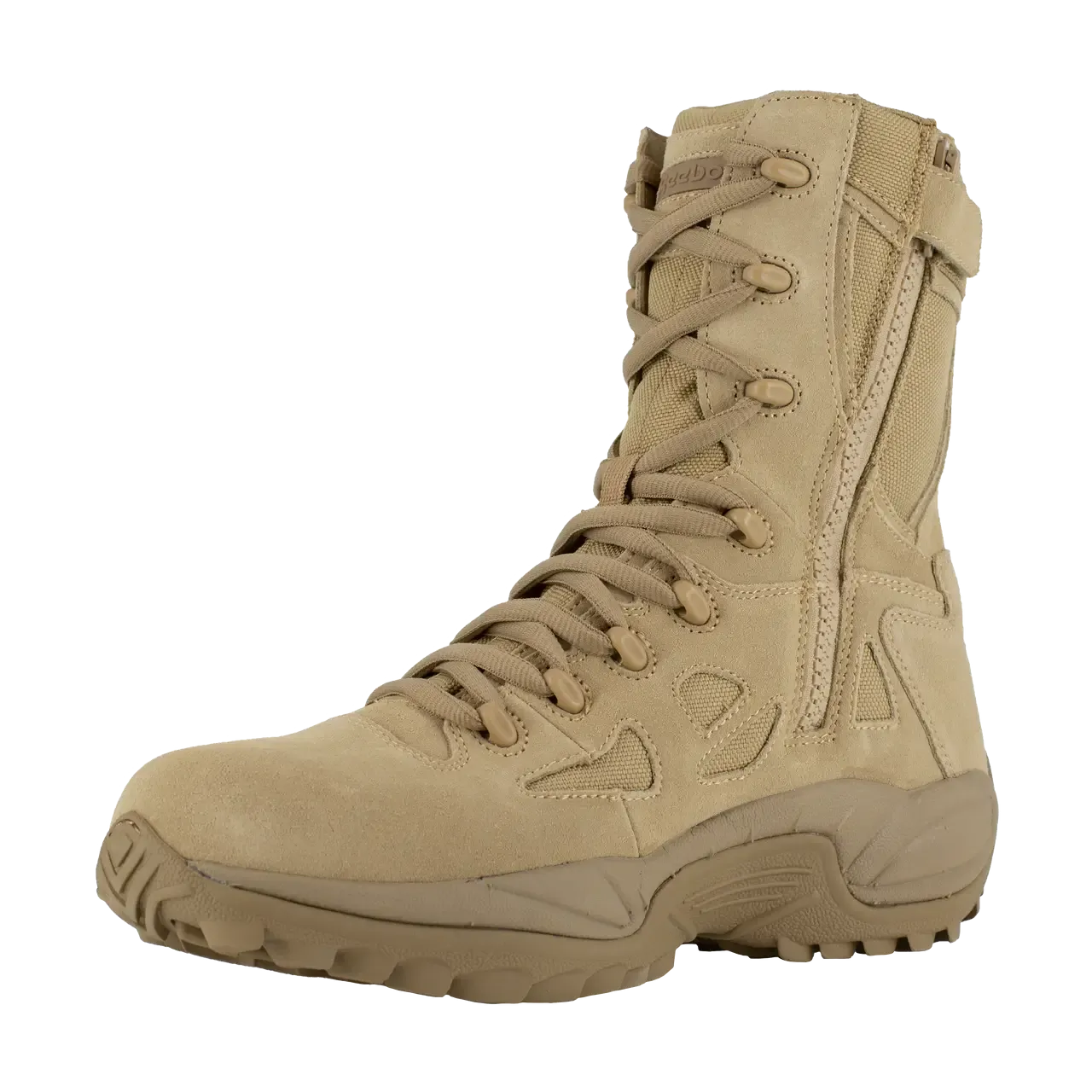 Botte militaire Rapid Response Rb 8 pouces à bout souple et fermeture éclair latérale, couleur sable désert