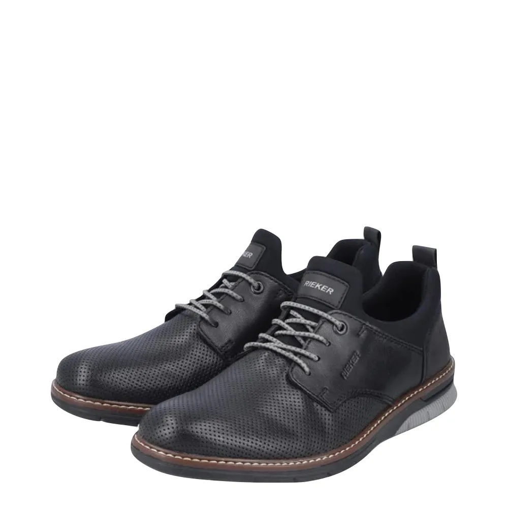 Rieker Chaussure Homme Dustin 50 Perforée en Noir