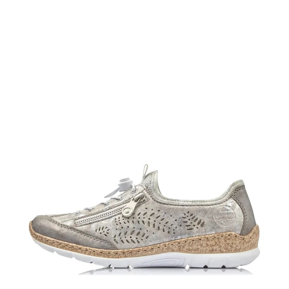 Rieker Chaussures de Sport Femme Nikita K6 à Fermeture Éclair Latérale en Gris