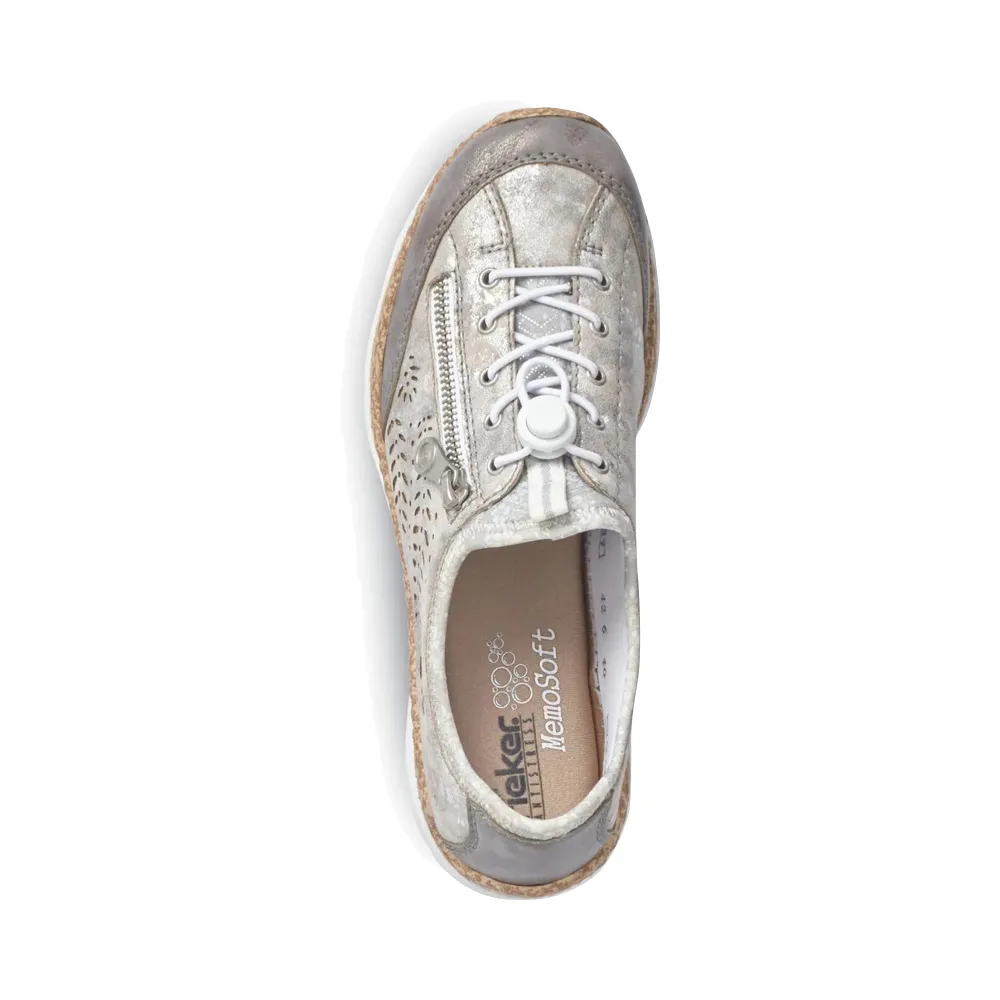 Rieker Chaussures de Sport Femme Nikita K6 à Fermeture Éclair Latérale en Gris