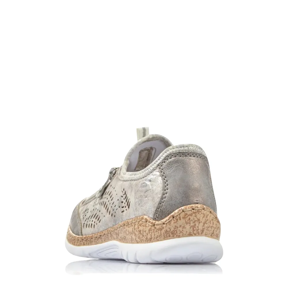 Rieker Chaussures de Sport Femme Nikita K6 à Fermeture Éclair Latérale en Gris