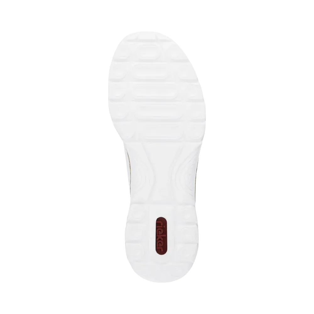 Rieker Femme Nikita K6 Baskets à Fermeture Éclair Latérale en Blanc