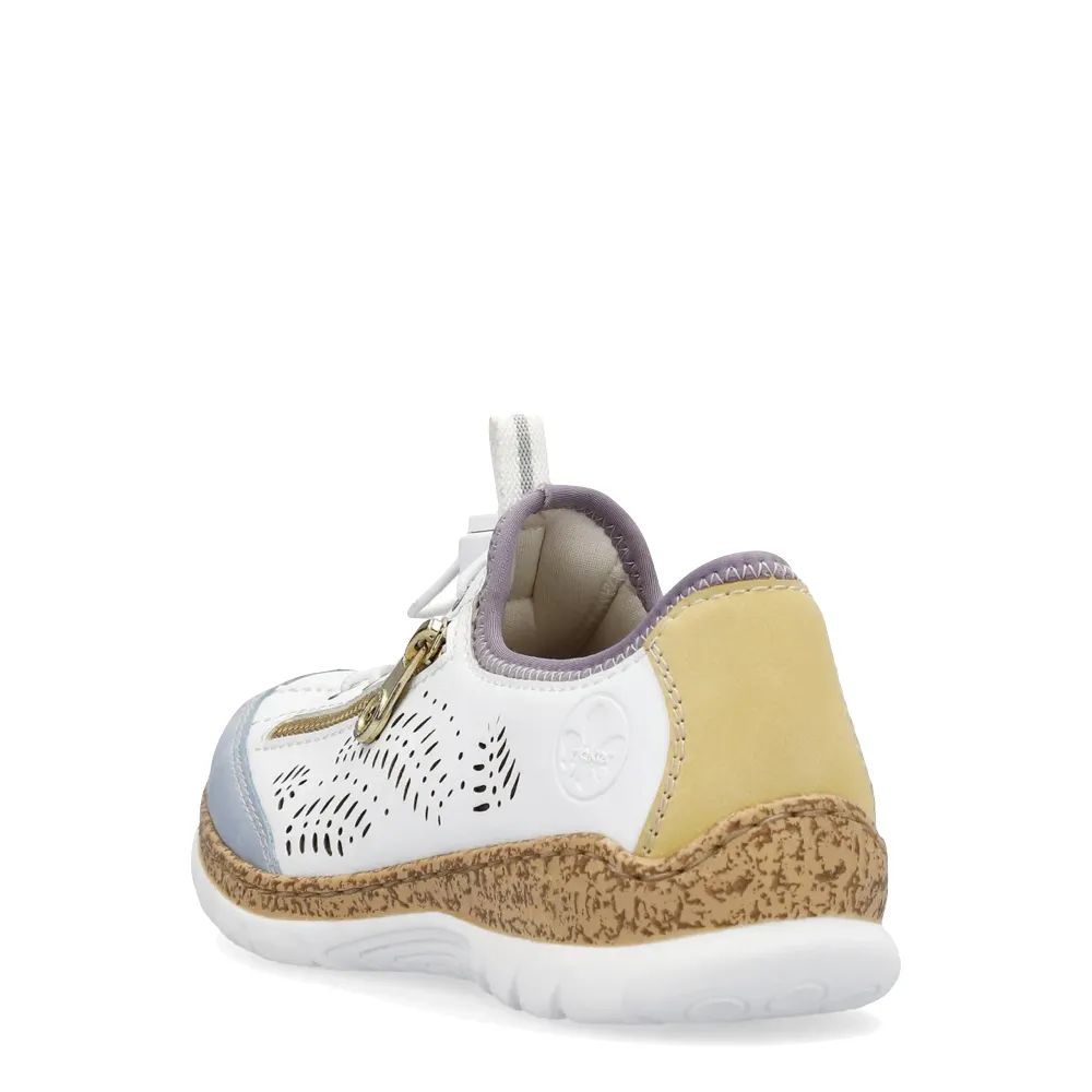 Rieker Femme Nikita K6 Baskets à Fermeture Éclair Latérale en Blanc