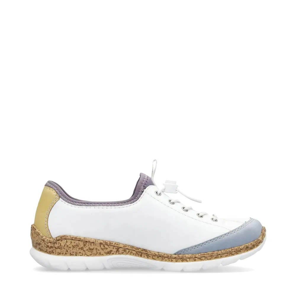 Rieker Femme Nikita K6 Baskets à Fermeture Éclair Latérale en Blanc
