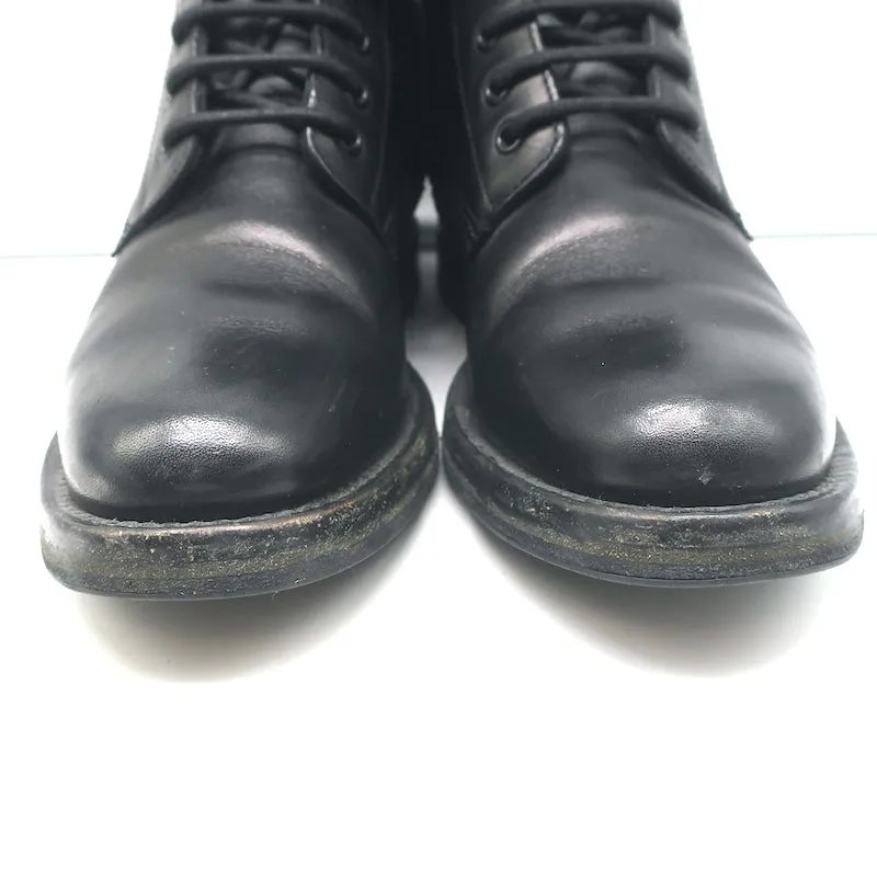 Bottes de combat Ranger à fermeture éclair Saint Laurent en cuir noir Taille 38.5 Bottes plates à la cheville