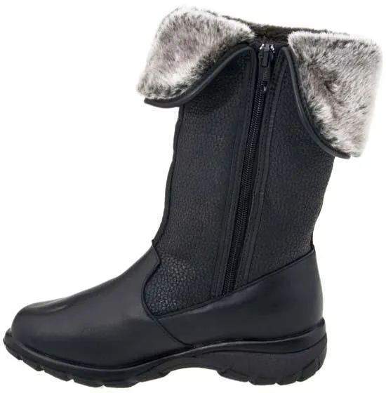 Chauffe-orteils pour femmes en cuir noir
