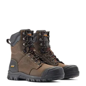 Treadfast 8" Steel-Toe Waterproof Work Boot Dark Brown