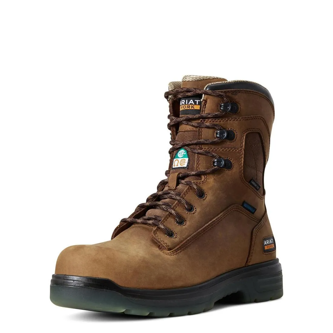 Botte de travail imperméable Turbo 8 pouces à embout en carbone CSA écorce vieillie