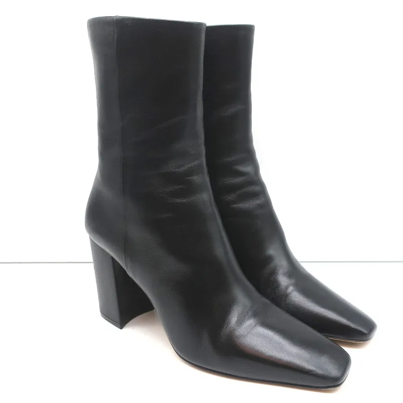 Bottes Valentino Rockstud à embout mi-mollet en cuir noir taille 38 à talon haut
