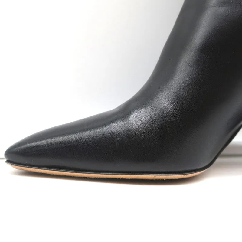 Bottes Valentino Rockstud à embout mi-mollet en cuir noir taille 38 à talon haut