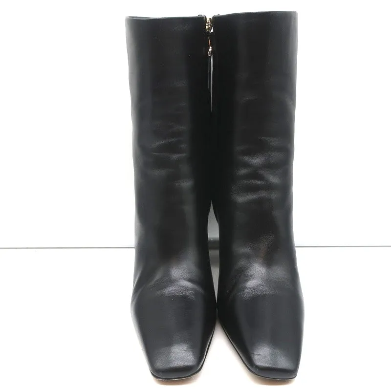 Bottes Valentino Rockstud à embout mi-mollet en cuir noir taille 38 à talon haut