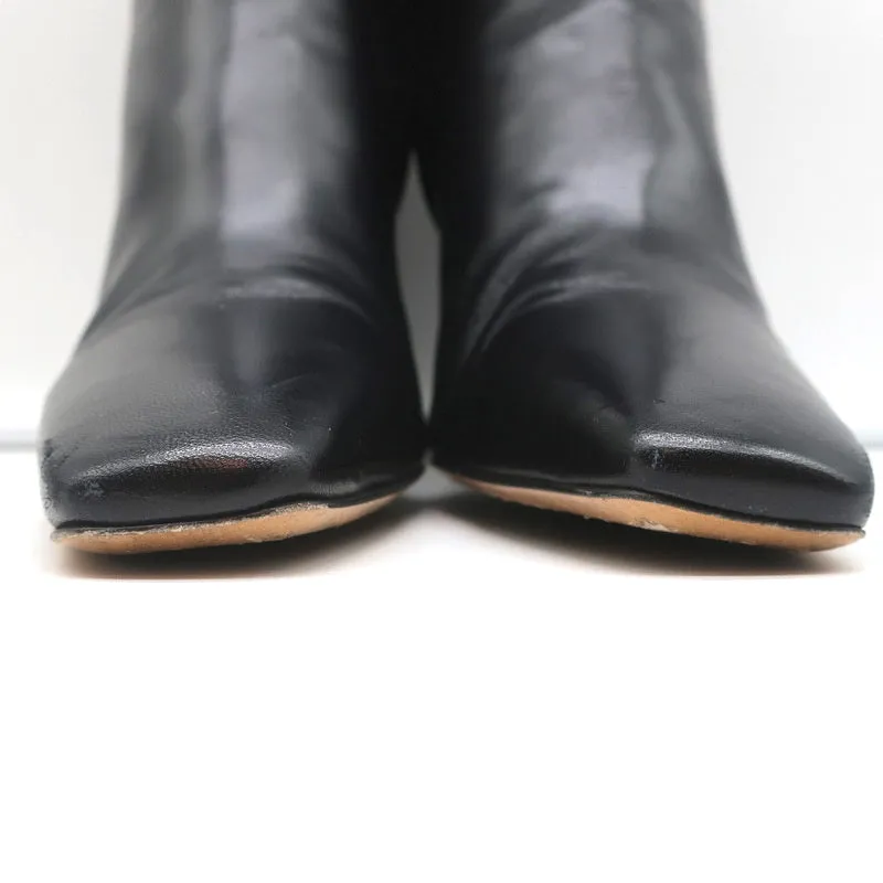 Bottes Valentino Rockstud à embout mi-mollet en cuir noir taille 38 à talon haut