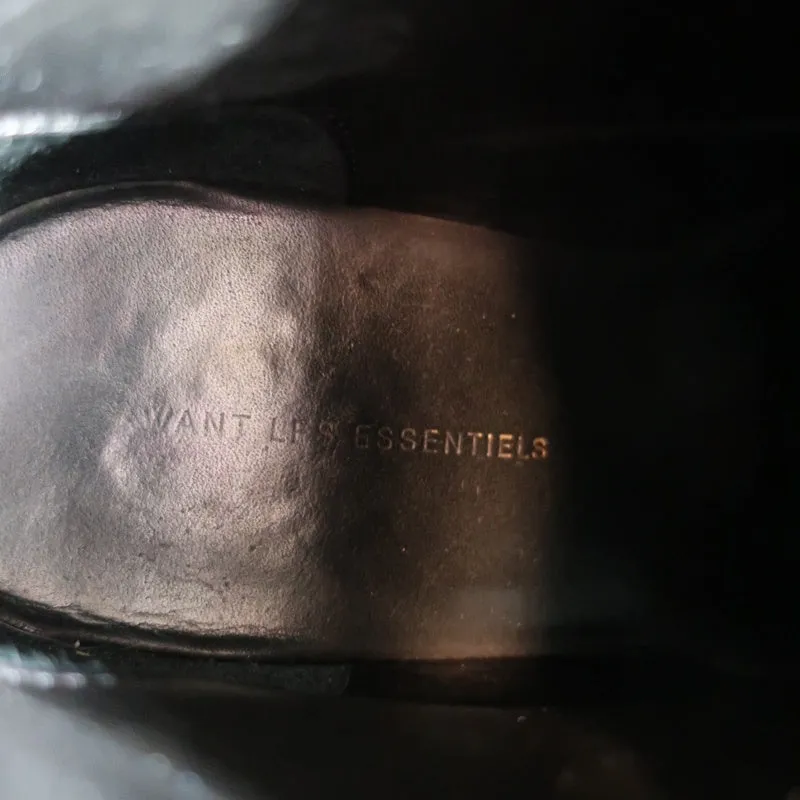 WANT Les Essentiels Bottes Derby Menara en Cuir Noir Taille 41 Bottes à Cheville à Semelle Compensée