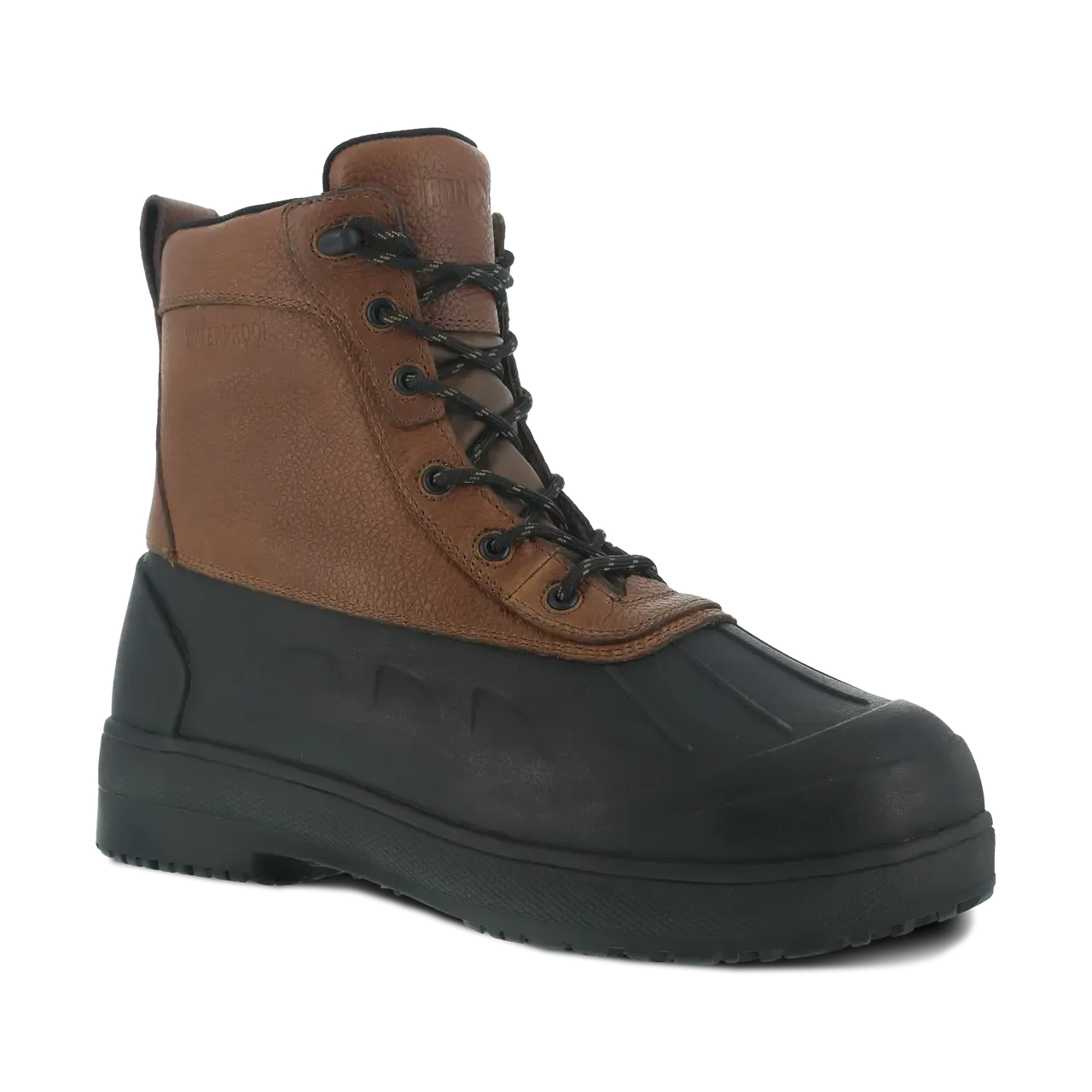 Botte de travail pour femme en caoutchouc à embout composite noir marron