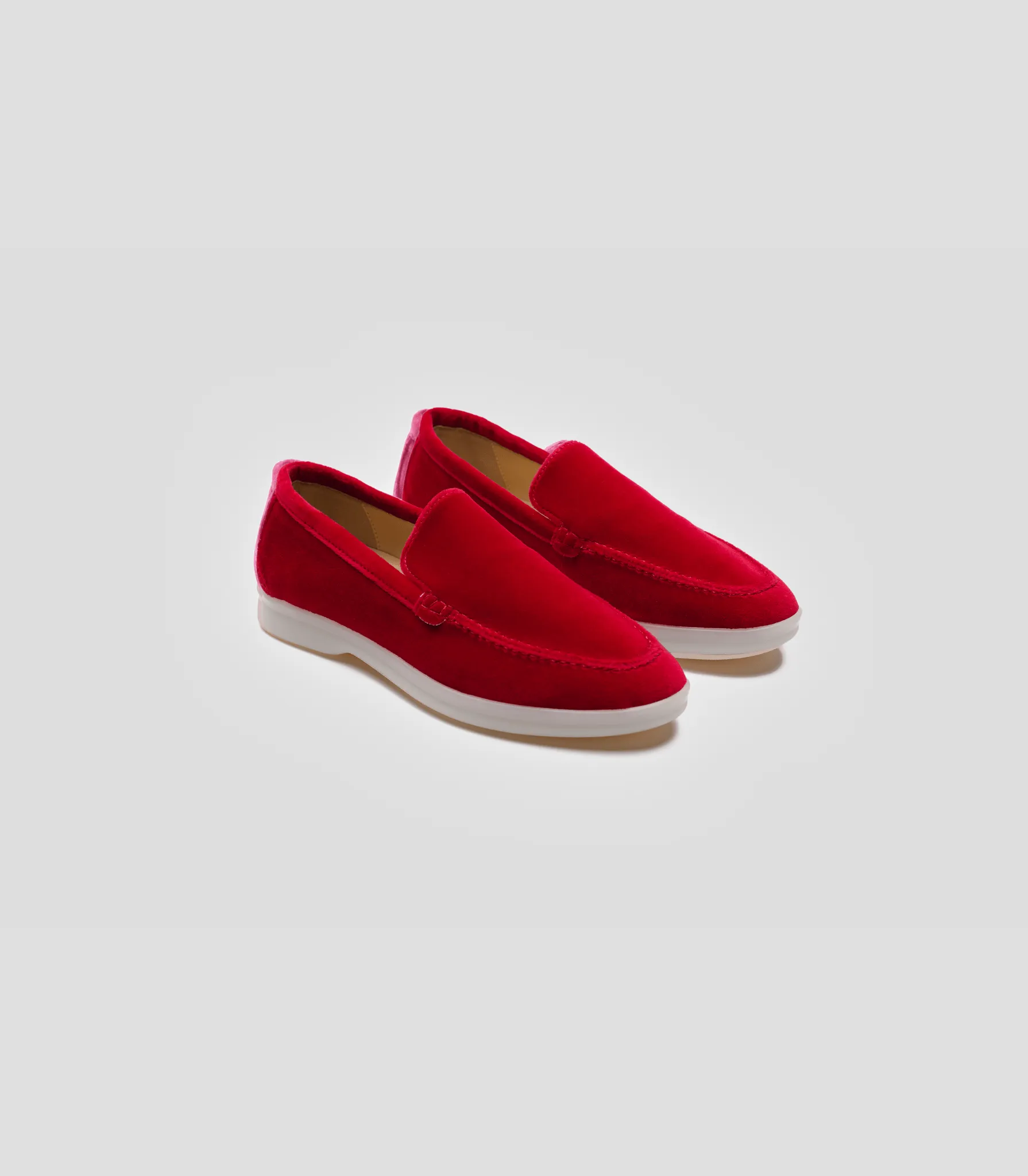 Mocassins en Velours Végétalien pour Femme | Rouge