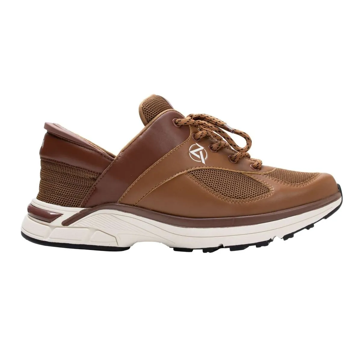 Zeba Chaussures Hommes Marron en Cuir et Mesh à Enfiler