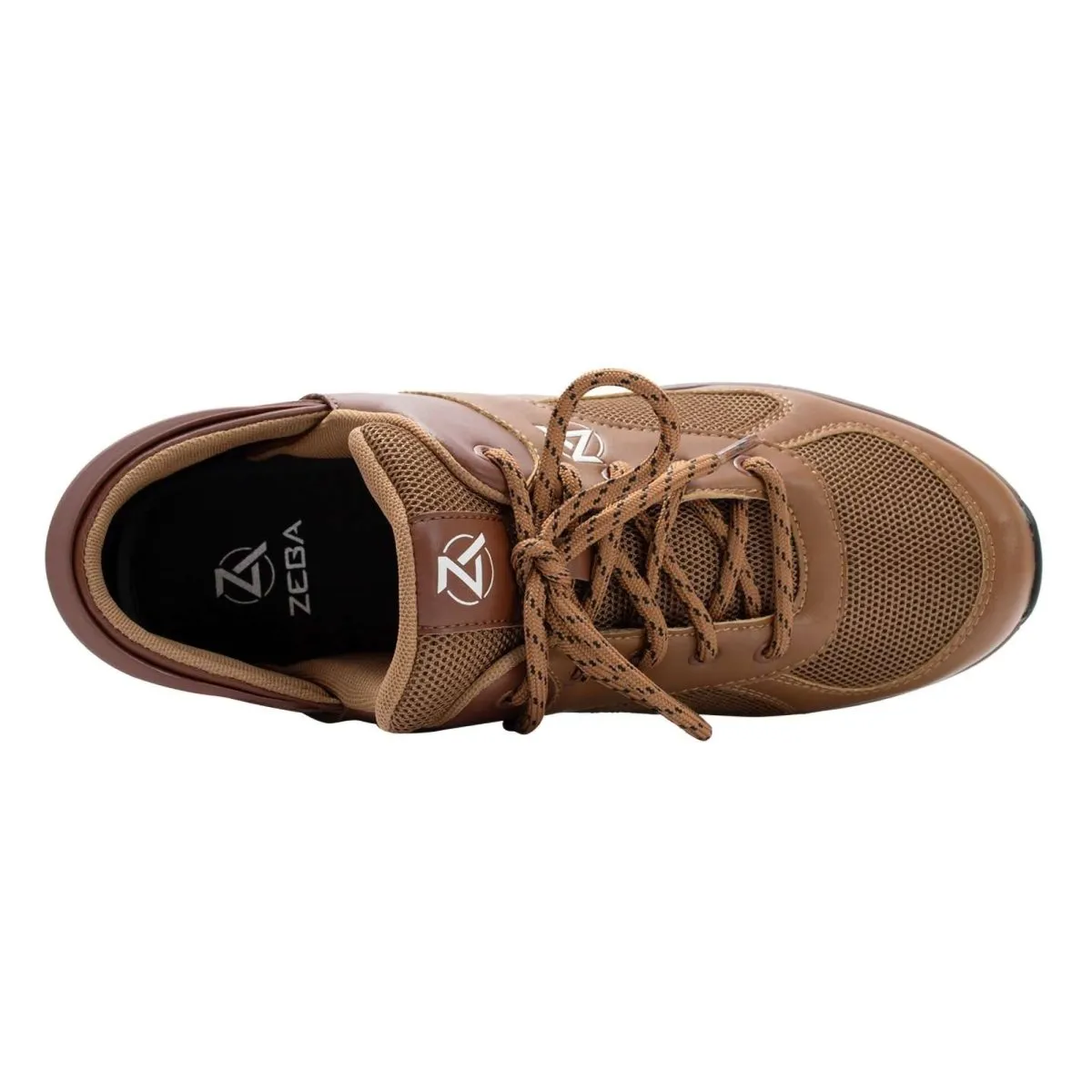 Zeba Chaussures Hommes Marron en Cuir et Mesh à Enfiler